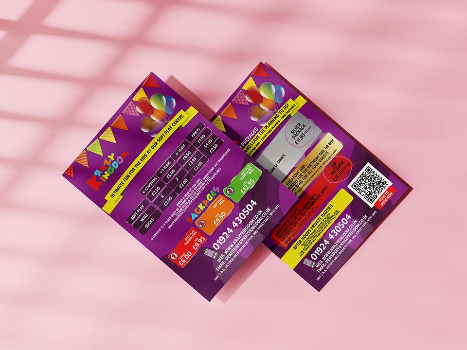 Double sided leaflet design and print