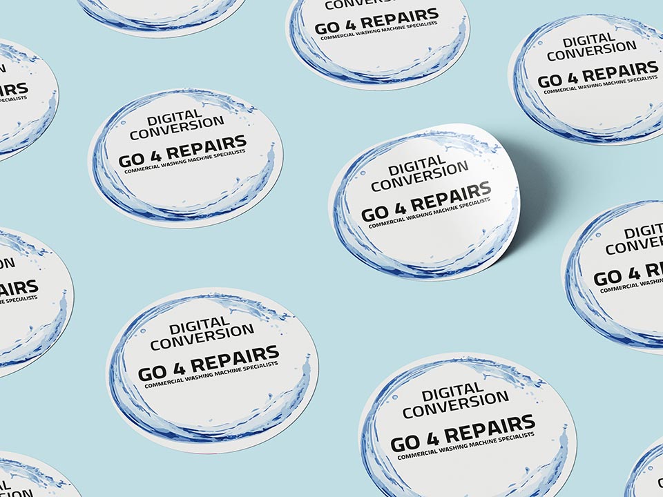 Round stickers designed and printed on 100 micron permanant gloss vinyl