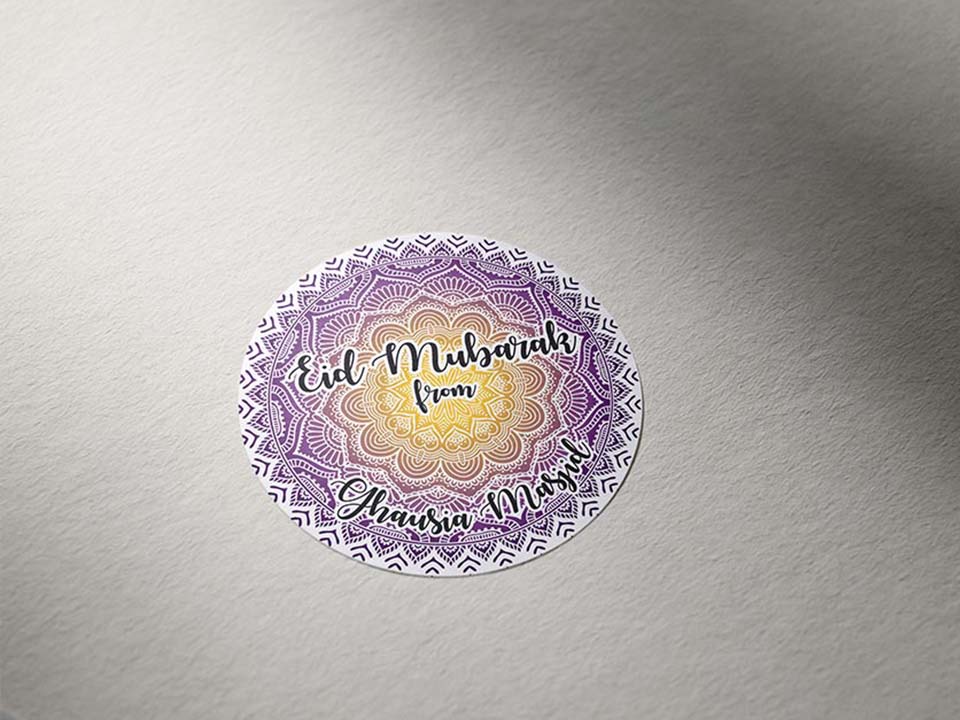 Round stickers designed and printed on 100 micron permanant matt vinyl