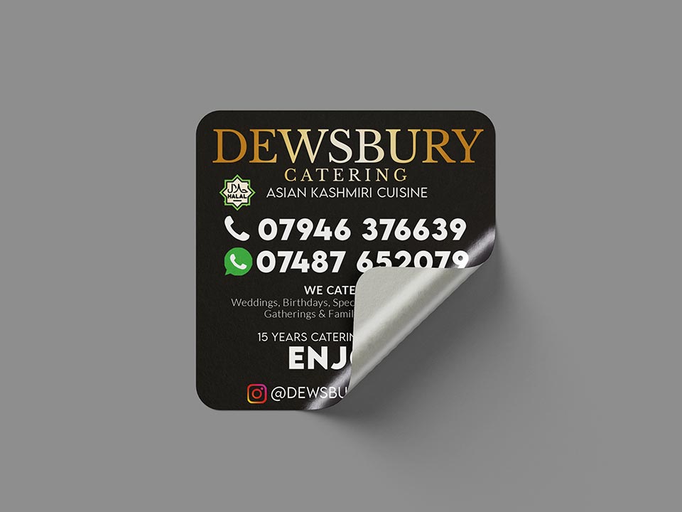 Square stickers designed and printed on 100 micron permanant gloss vinyl