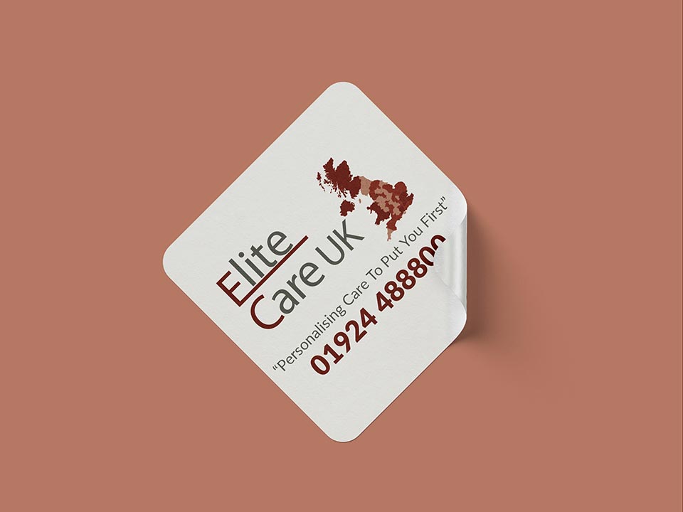 Square stickers designed and printed on 100 micron permanant gloss vinyl